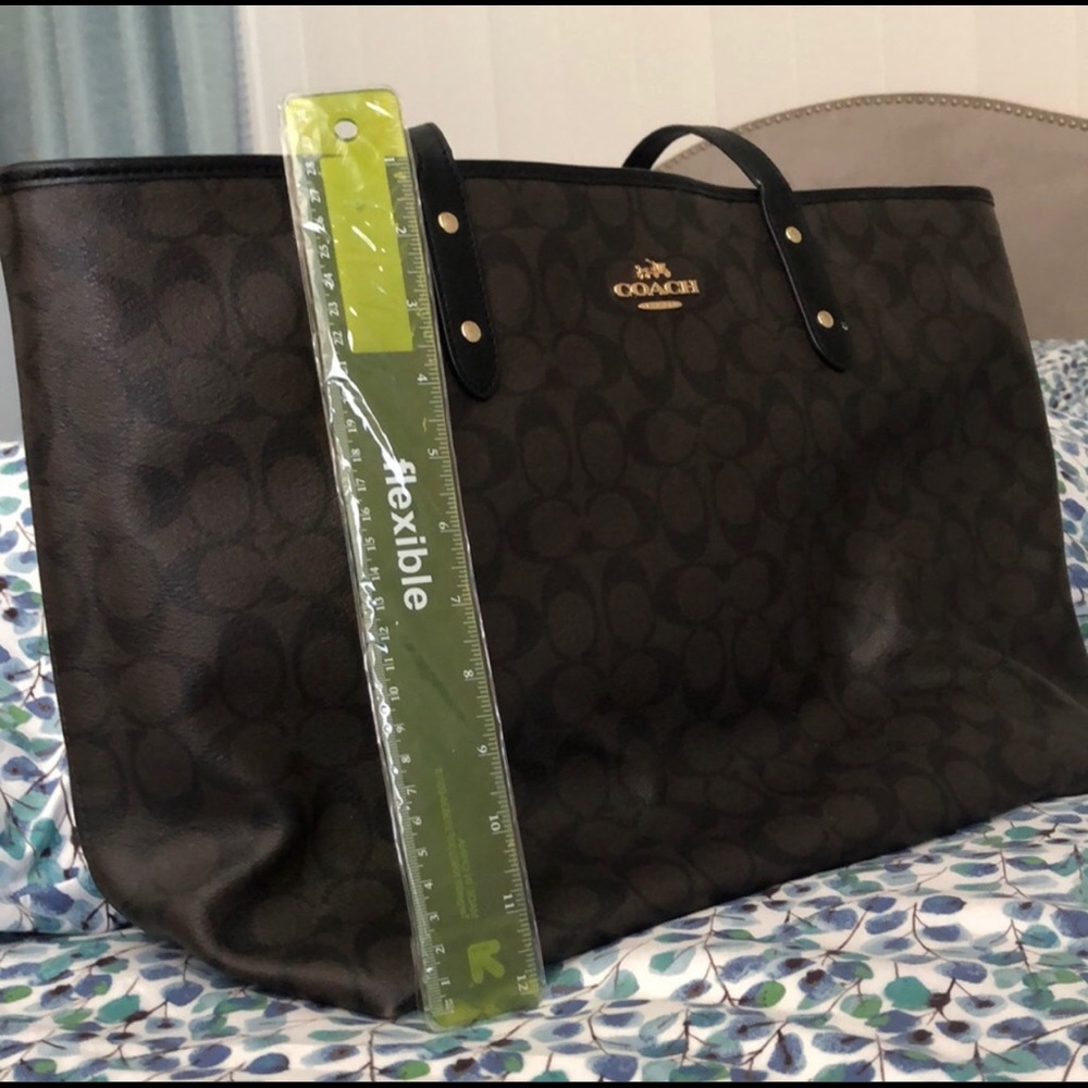 Coach Monogrammed Large Tote Bag
